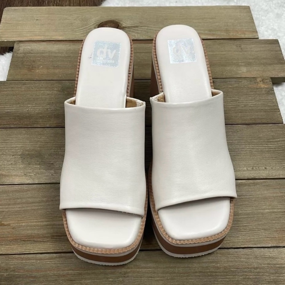 DV by Dolce Vita Cream Mules with Platform Sole